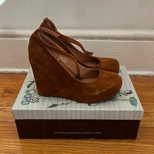 Jeffrey Campbell Adelaide suede platform wedges